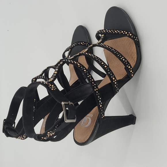Gianni Bini black Heels rhinestones with adjustable ankle strap - Picture 4 of 6